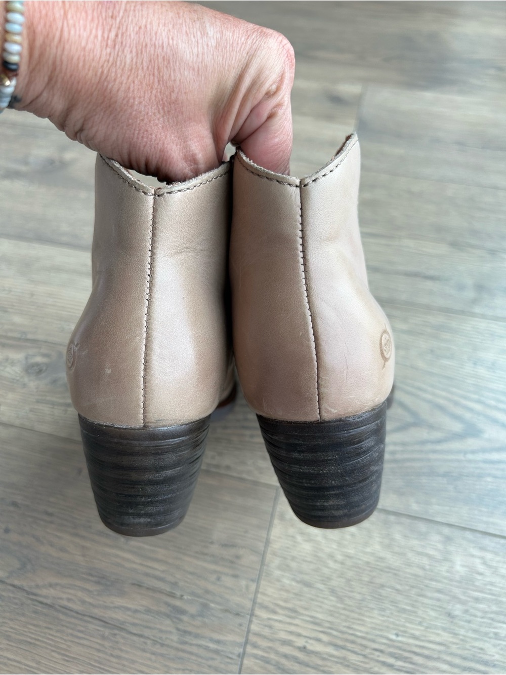 Born Western Style Ankle Booties in Light Beige - Picture 3 of 10